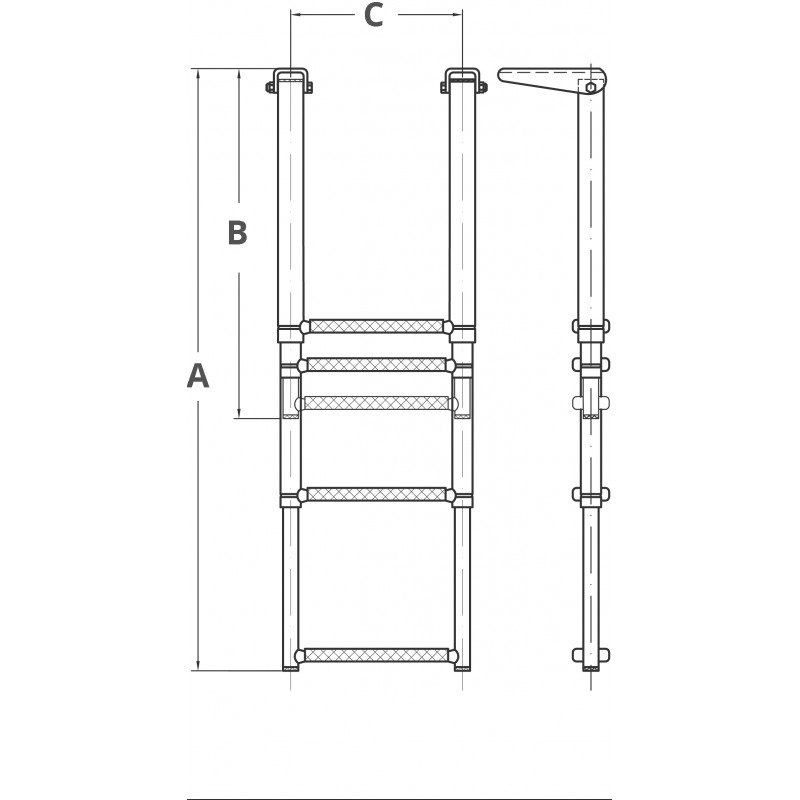 SCALETTE INOX TELESCOPICHE 4 GRADINI