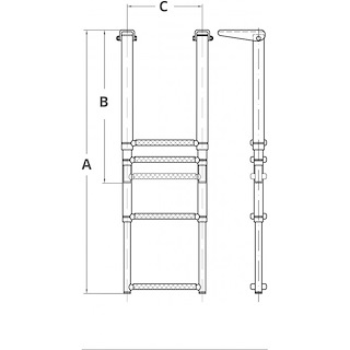 SCALETTE INOX TELESCOPICHE 3 GRADINI