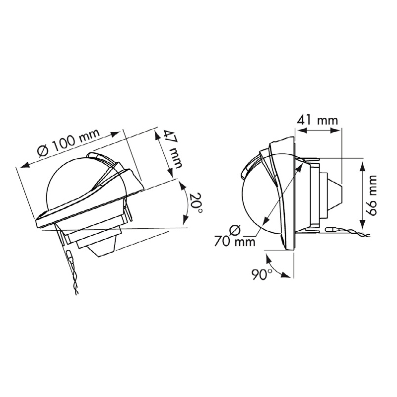 BUSSOLA OFFSHORE 75 AD INCASSO PER PARATIE VERTICALI O INCLINATE
