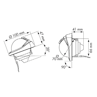BUSSOLA OFFSHORE 75 AD INCASSO PER PARATIE VERTICALI O INCLINATE