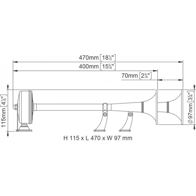 TROMBA A DOPPIO CORNETTO CON PASSAGGIO FILO A SCOMPARSA EMX1/2