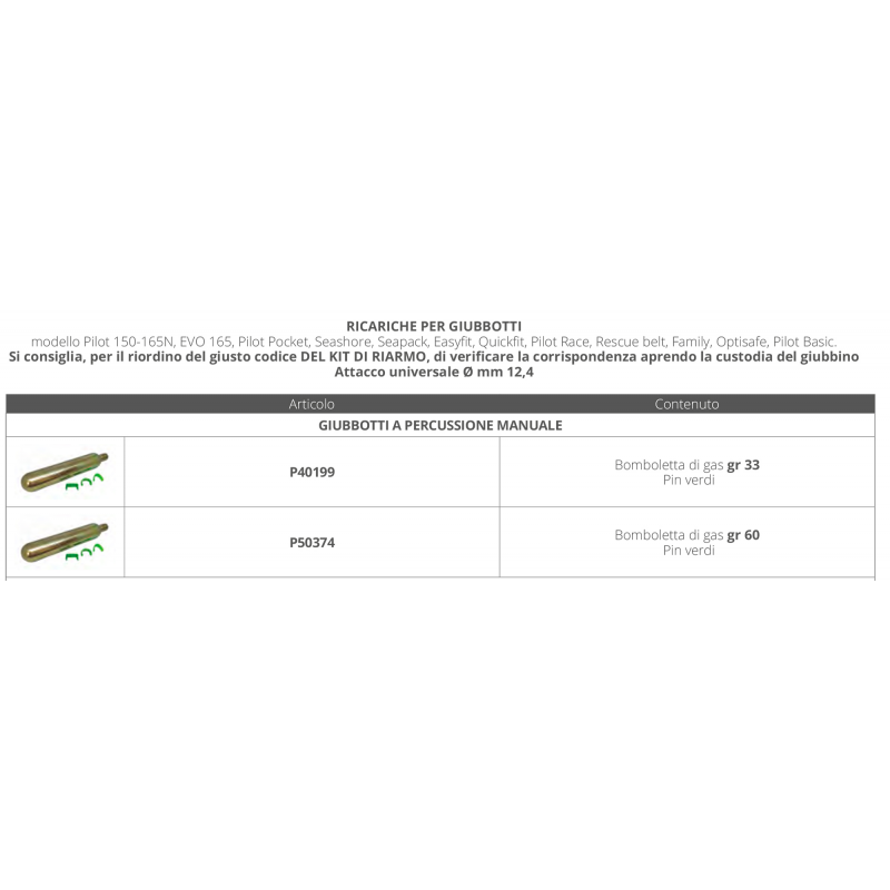 RICARICA GIUBBOTTI A PERCUSSIONE MANUALE