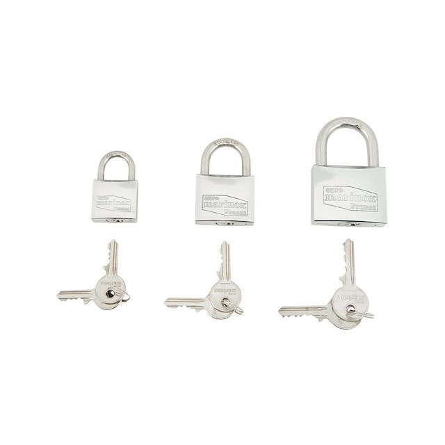 SET 3 LUCCHETTI ARCO CORTO ACCIAIO INOX AD UNICA CHIAVE