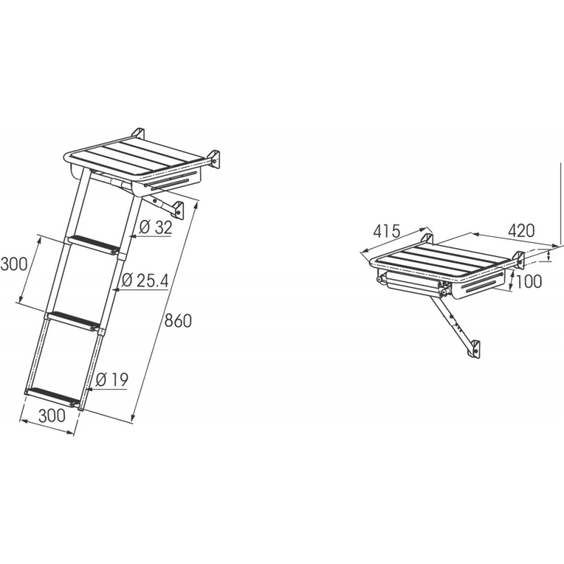 PLANCETTA CM.42X42 C/SCALETTA