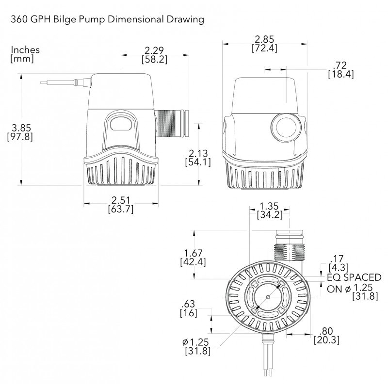 POMPA SOMM. 360GPH 12V 24DA