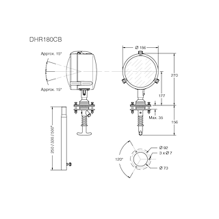 PROIETTORE DHR A LED Ø MM.180