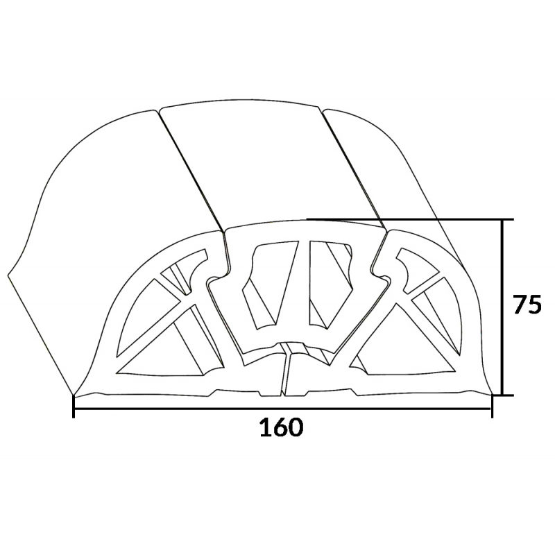 PROFILO BUMPER 160 BIANCO MT 2