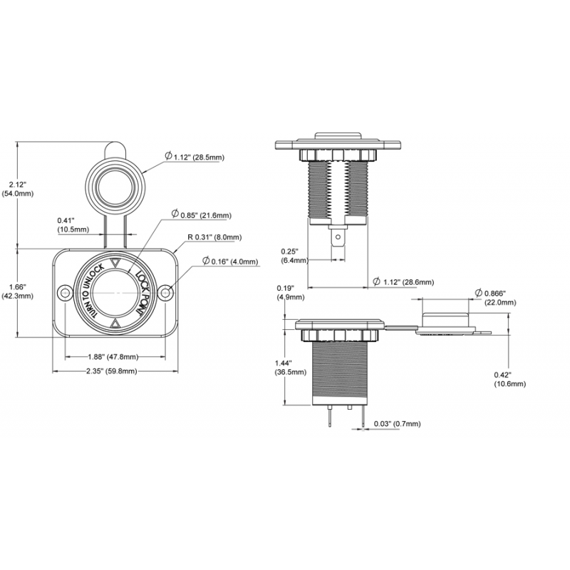 PRESA ACCENDISIGARI 12V. BIANCA