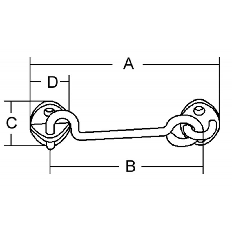 GANCETTO  DOPPIO SNODO IN OTTONE