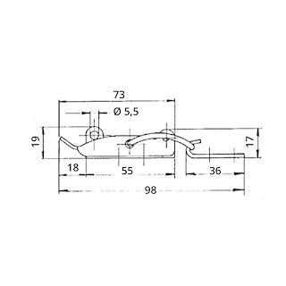 CHIUSURA LEVA INOX C/PORTALUCCHETTO